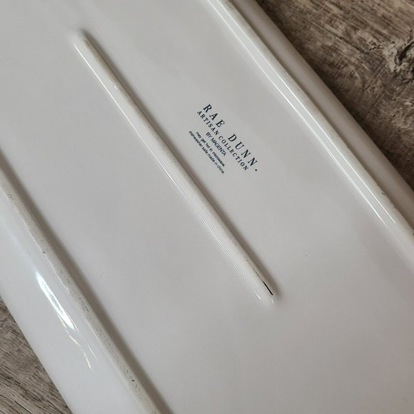 Rae Dunn Artisan Collection MADE WITH LOVE Ceramic Serving Platter 14" x 7" - Picture 3 of 6